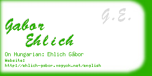gabor ehlich business card